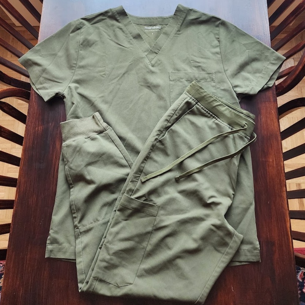 Mandala Scrub Set S/M Men's Dark Green